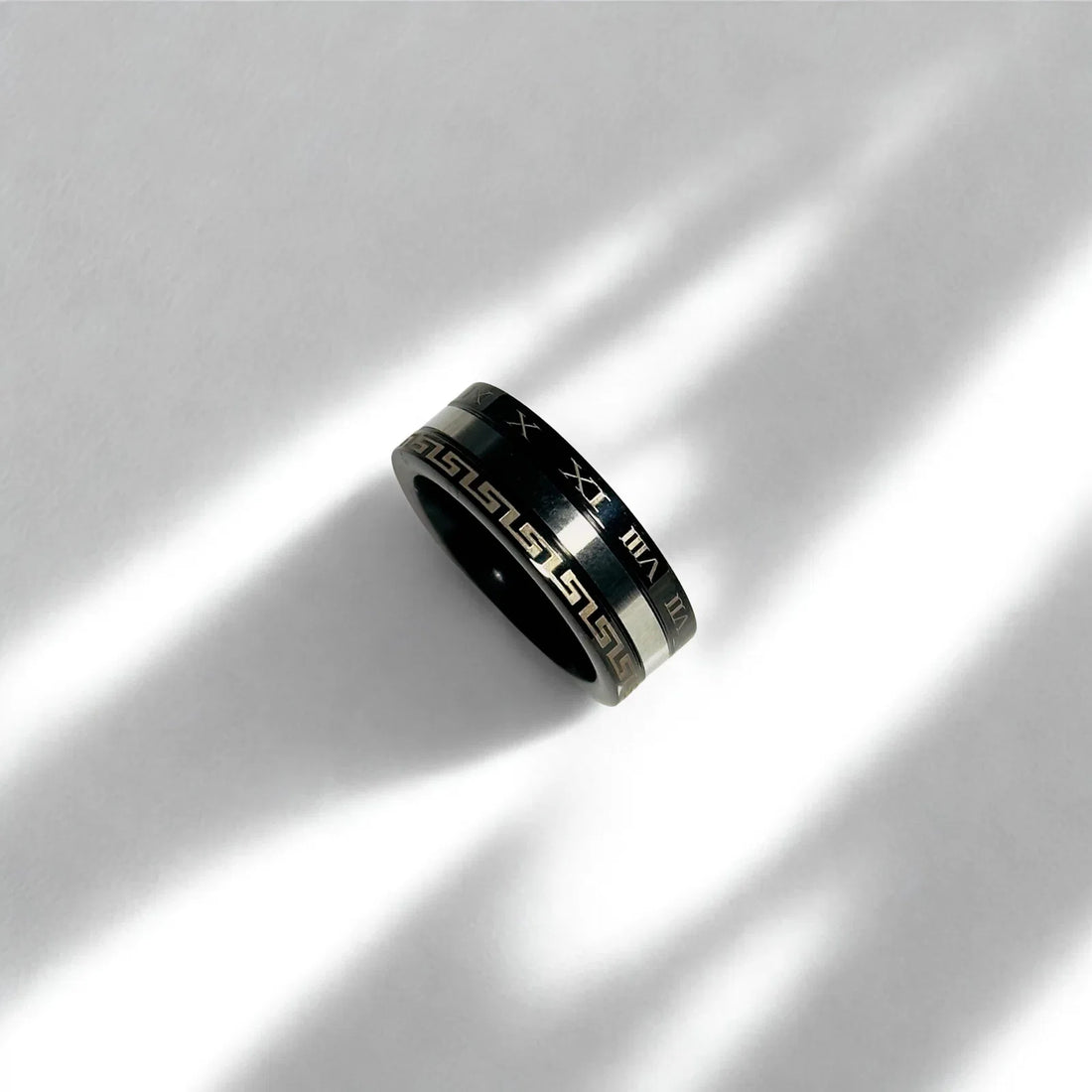 Black Ring for Men India | Roman Band Ring | Galaxy Alpha