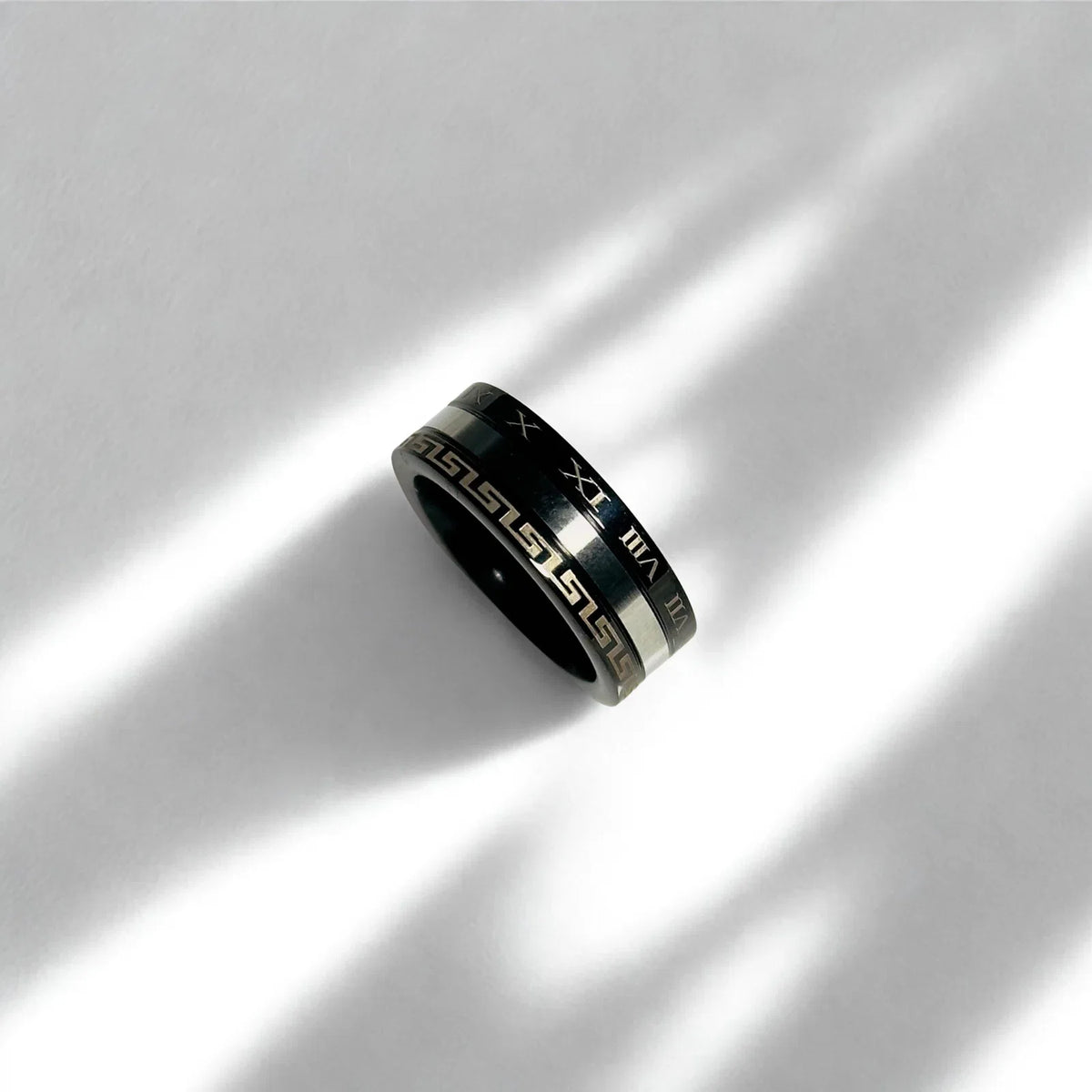 Black Ring for Men India | Roman Band Ring | Galaxy Alpha